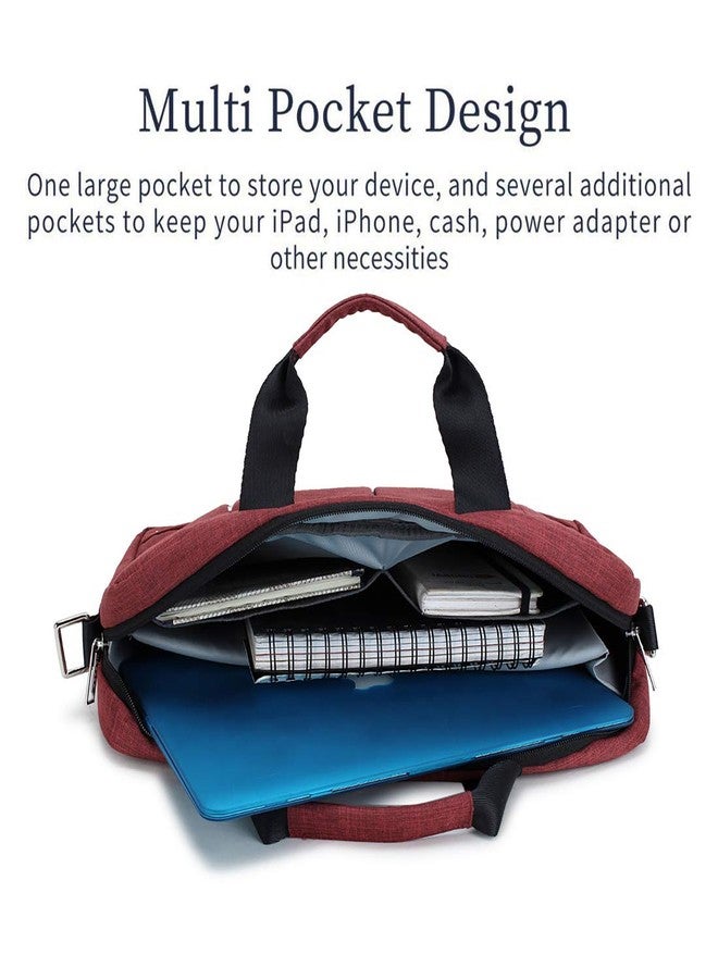 SHIBUI Unisex 15.6 Inch Laptop Shoulder Bag,Classic Lightweight Slim Portable Laptop Messenger Sleeve Case For Work/Travel,Fits 15-15.6 Inches Laptop/Notebook/Macbook/Ultrabook Computer,(Oxford Red) - Image 5