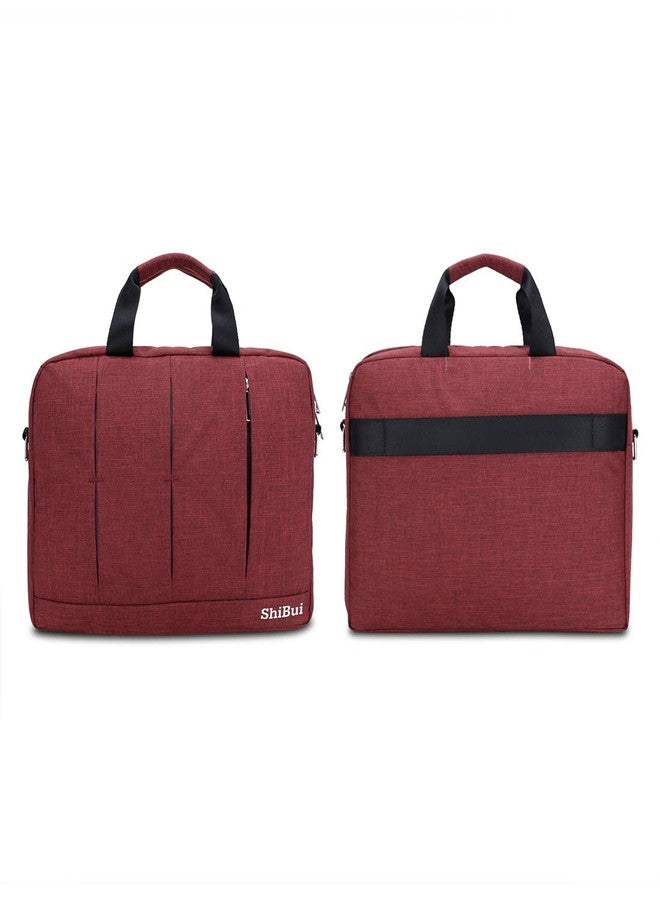 SHIBUI Unisex 15.6 Inch Laptop Shoulder Bag,Classic Lightweight Slim Portable Laptop Messenger Sleeve Case For Work/Travel,Fits 15-15.6 Inches Laptop/Notebook/Macbook/Ultrabook Computer,(Oxford Red) - Image 2
