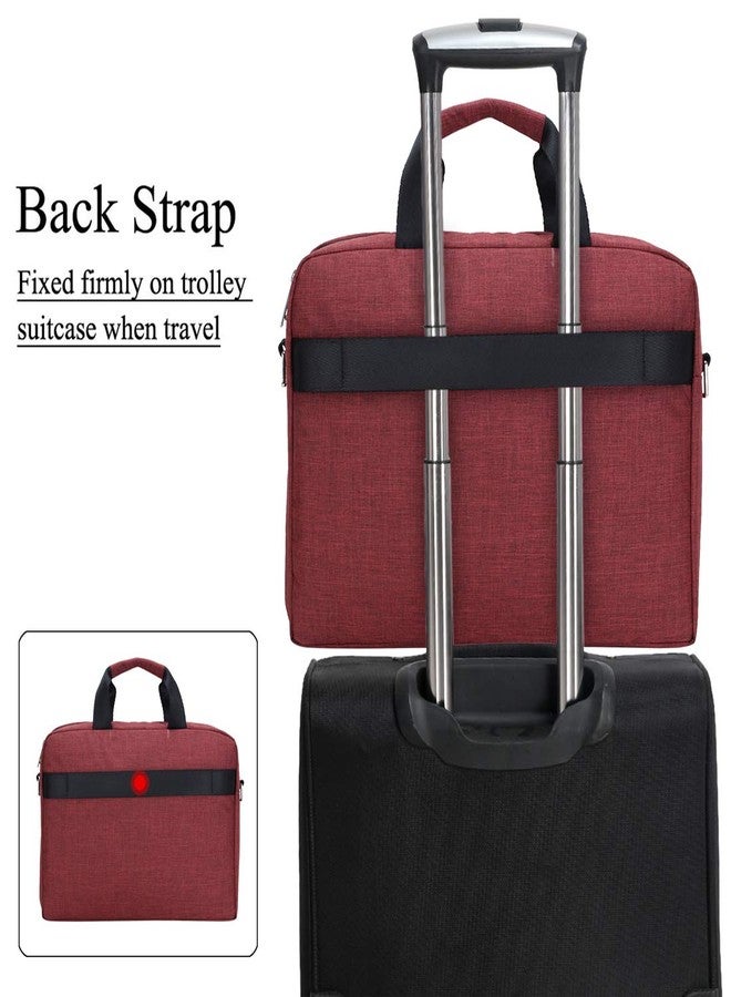 SHIBUI Unisex 15.6 Inch Laptop Shoulder Bag,Classic Lightweight Slim Portable Laptop Messenger Sleeve Case For Work/Travel,Fits 15-15.6 Inches Laptop/Notebook/Macbook/Ultrabook Computer,(Oxford Red) - Image 4