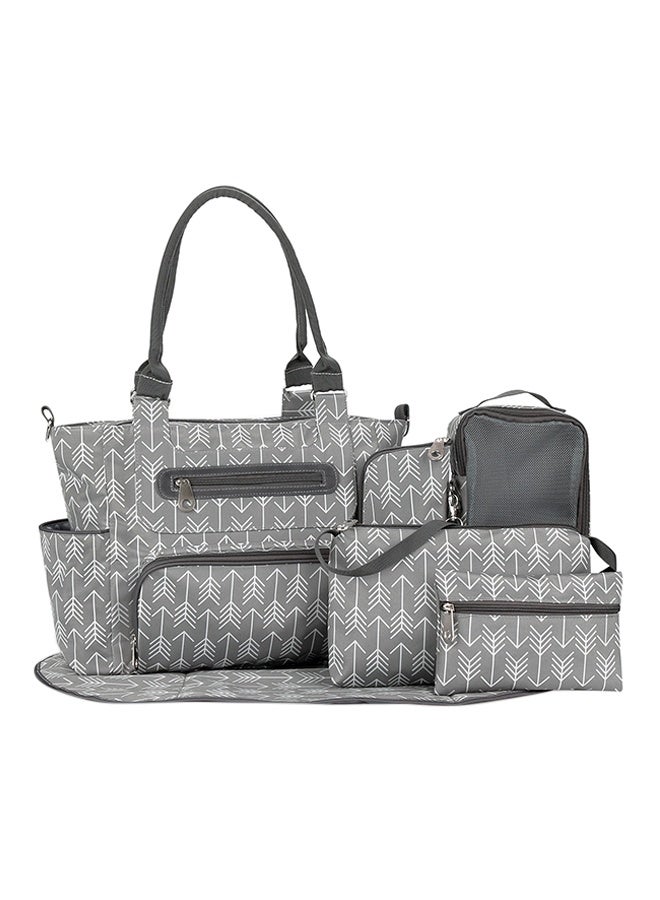 7pcs Diaper Tote Bag Set Multifunction Mummy Tote Bag Baby Changing Bag Shoulder Handbag Travel Diaper Bag with Baby Stroller Hook and Changing Mat - Image 1