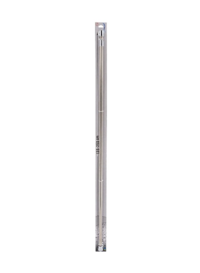 Stainless Steel Shower Bar Extendable Curtain Rod Silver 135 to 250 cm 210499