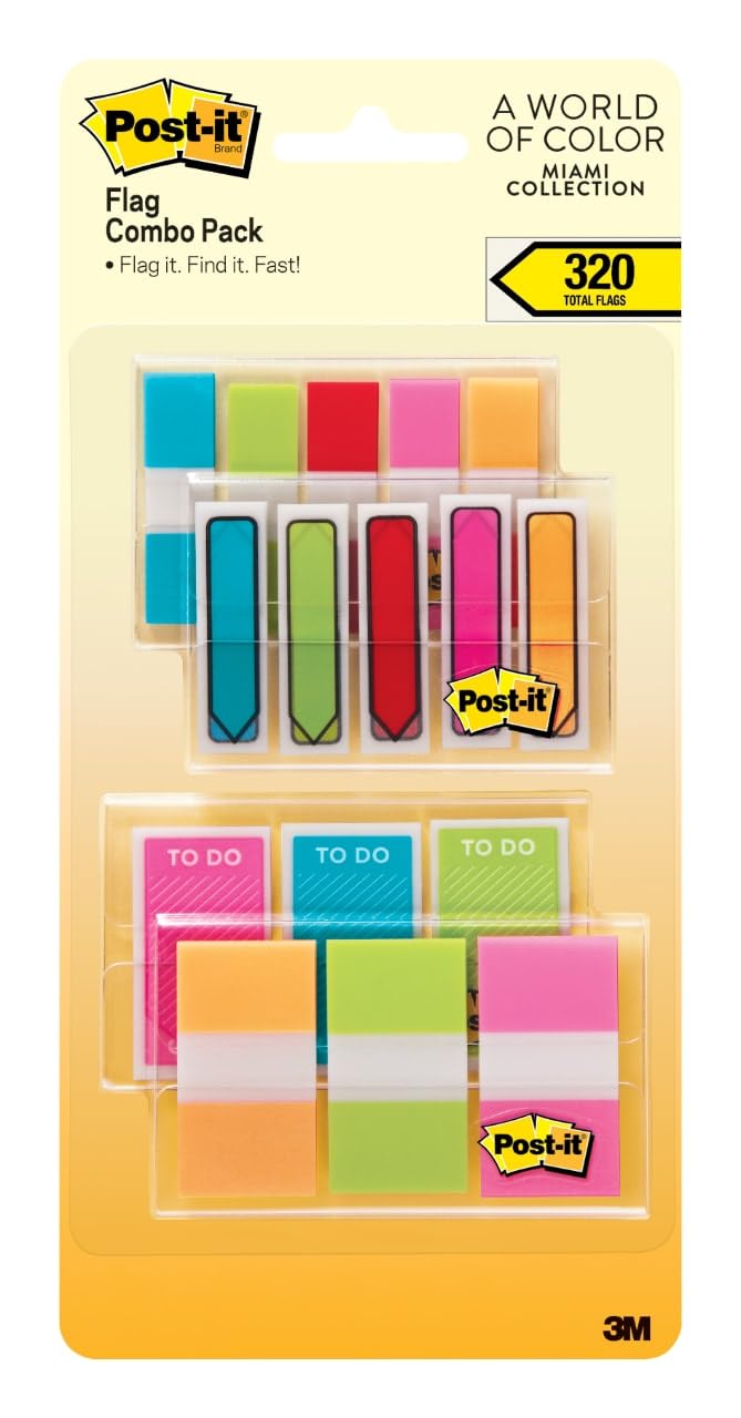 Post It Post-it Flags Combo Pack, .47 Wide and .94 - Image 1