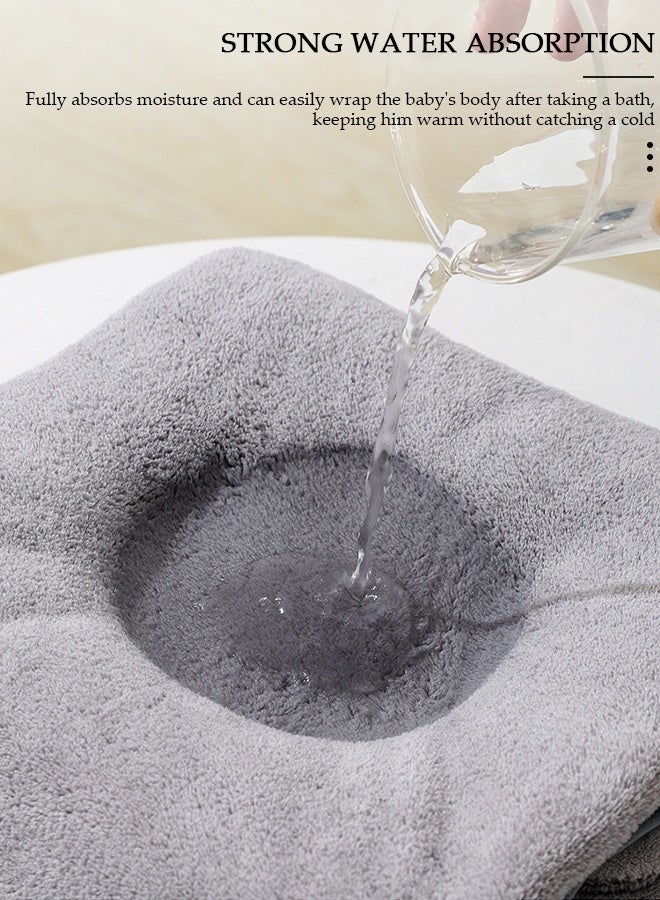 DUNISO مناشف حمام الأطفال حديثي الولادة بغطاء للرأس منشفة أطفال فائقة الامتصاص وناعمة من القطن بغطاء للرأس للأطفال الصغار والرضع للجنسين منشفة حمام بغطاء للرأس - Image 3