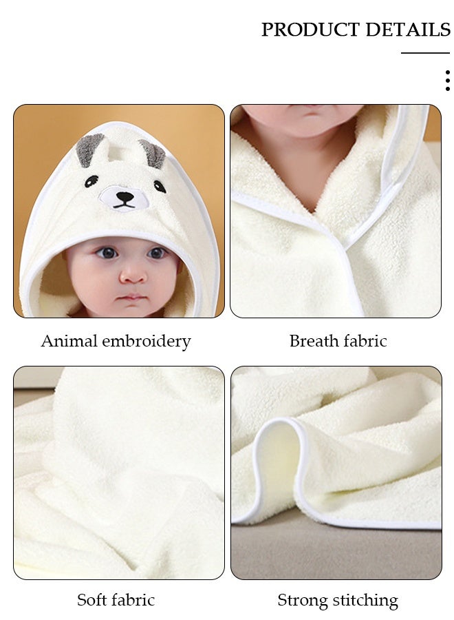 DUNISO مناشف حمام الأطفال حديثي الولادة بغطاء للرأس منشفة أطفال فائقة الامتصاص وناعمة من القطن بغطاء للرأس للأطفال الصغار والرضع للجنسين منشفة حمام بغطاء للرأس - Image 5