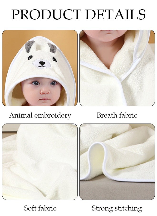 DUNISO - Baby Bath Towels Newborn Hooded Baby Towel Ultra Absorbent and Soft Cotton Hooded Washcloth for Baby Toddler Infant Unisex Hooded Baby Bath Towel - Image 1