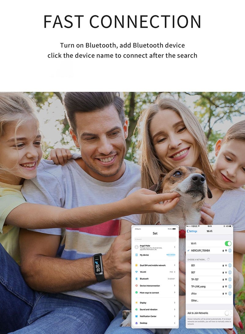 1.1-inch AMOLED smart bracelet fitness tracker with incoming call reminder, body temperature recording, waterproof, and health monitoring functions for children and the elderly.  Purple  - Image 3