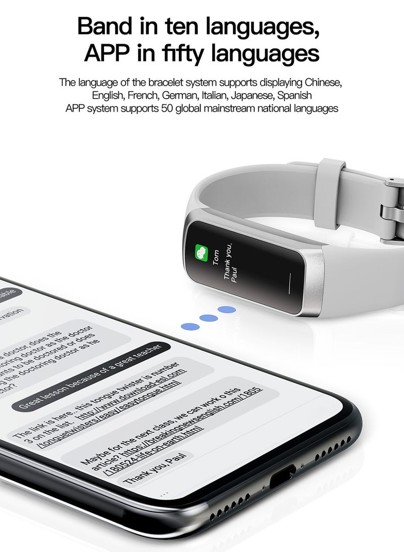 1.1-inch AMOLED smart bracelet fitness tracker with incoming call reminder, body temperature recording, waterproof, and health monitoring functions for children and the elderly.  Purple  - Image 4