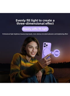 General Fill Light Mobile Phone Selfie Mirror Rear Camera Reflector HD Live Beauty Camera Auxiliary Artifact-Specifications:Self-photographing Mirror ☆ Fill Light ☆ 【bright Moon White】 Remote Control  - Image 3