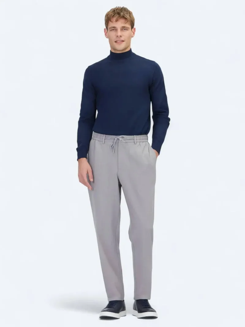 Kip Grey Weaving Jogging Fit Casual Trousers