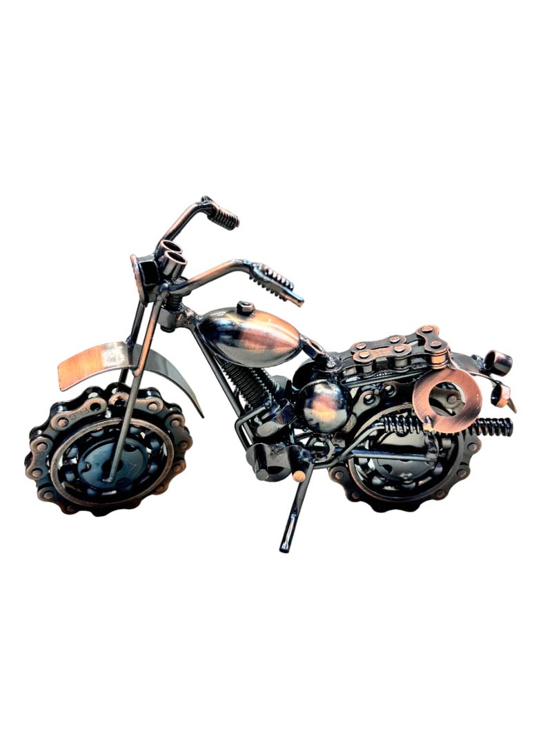 Cottage Handicraft Iron Bike Metal Motor Bike Miniature Showpiece Large Bronze  - Image 1