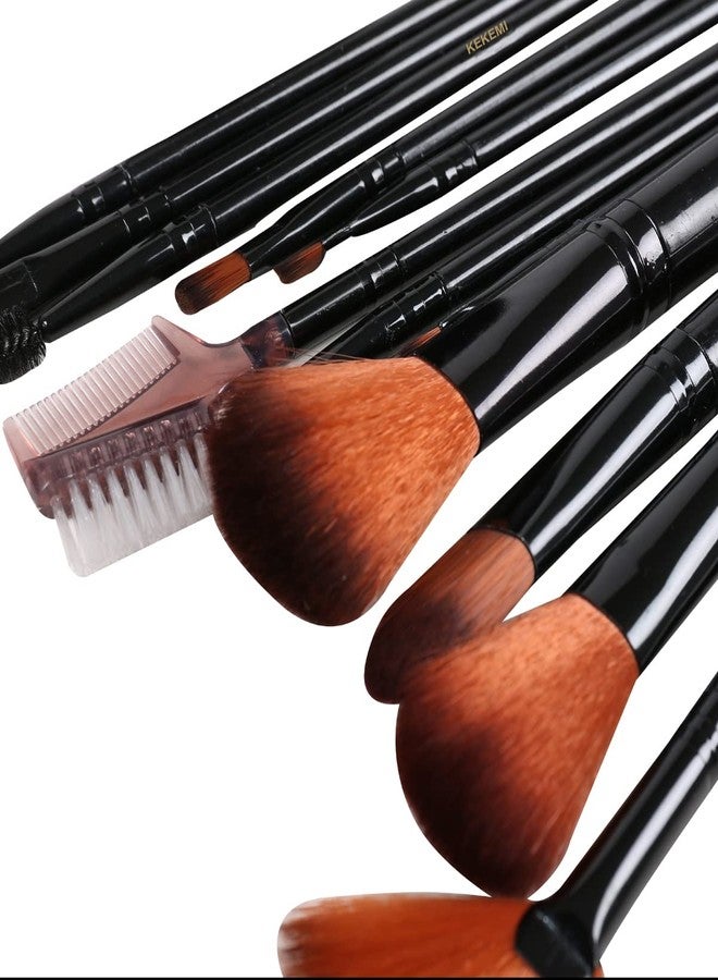 KEKEMI Professional Makeup Cosmetic Foundation Brush Set (Black) - Pack of 12 - Image 3