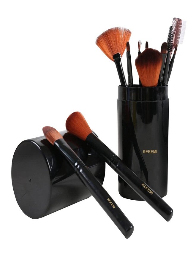 KEKEMI Professional Makeup Cosmetic Foundation Brush Set (Black) - Pack of 12 - Image 1