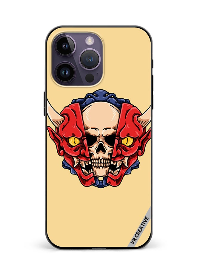 VR CREATIVE Protective Case Cover For Apple iPhone 16 Pro Skull Inside Demon Oni Mask Design Multicolour - Image 1