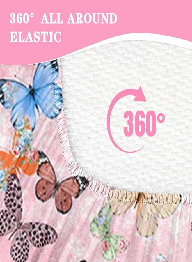 Nesker Comforter Sets Zipper Bedding Twin Size, Colorful Butterfly 4 Pcs Bedding for Kids and Teens, Cute Butterflies Fitted Sheet with Pillowcases - Image 4