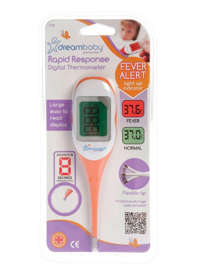 dreambaby Dreambaby Rapid Response Digital Thermometer with Fever Alert, Orange  - Image 2