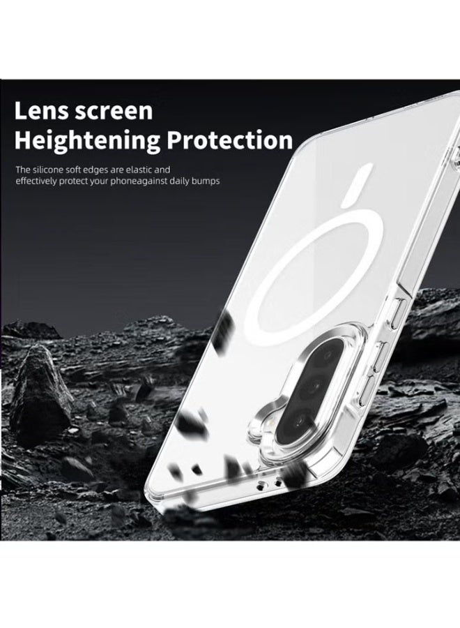 جراب سامسونج جالاكسي A56/A36 5G [متوافق مع الشحن اللاسلكي MagSafe] غطاء خلفي مغناطيسي شفاف مقاوم للاصفرار، جراب متين لهاتف سامسونج جالاكسي A56/A36، أفضل جراب شفاف للهاتف - Image 4