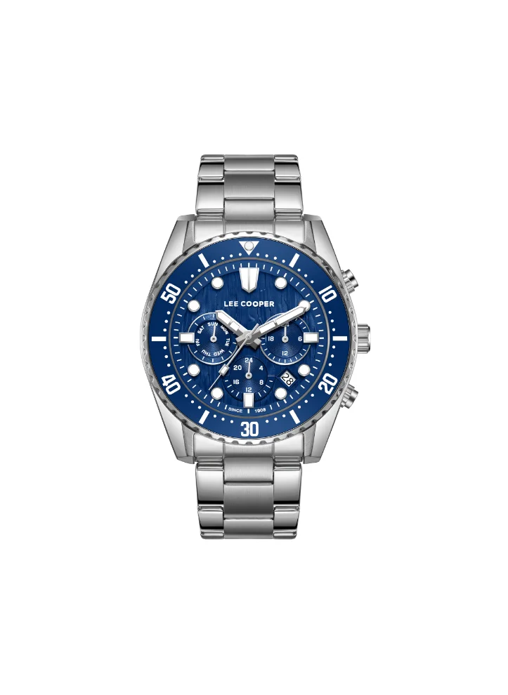 Lee Cooper LEE COOPER LC08101.390 Men's Multi Function Display Watch & Metal Strap Silver