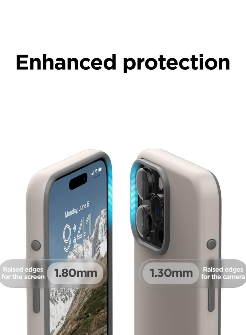 Elago Magnetic Glide for iPhone 15 PRO Case Cover with MagSafe Drop Protection - Stone Medium Gray - Image 5