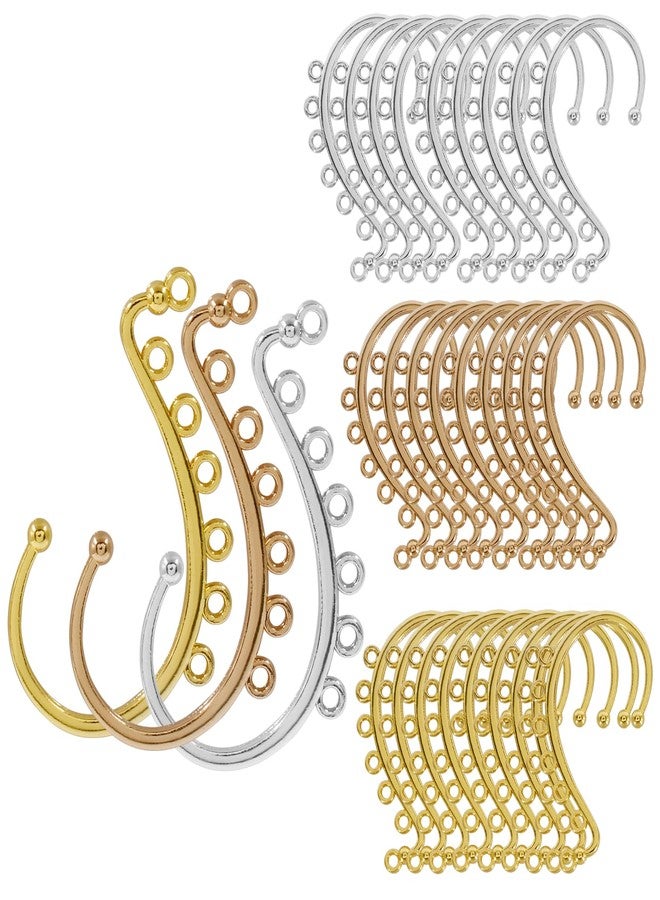 Hitefu 30PCS Ear Cuff Earrings for Women, 3 Colors 7 Holes Ear Wrap Earring Hooks, No Piercing Ear Cuff Clips for DIY Earring Making Accessories Jewelry Supplies (Silver+Gold+KC Gold) - Image 2