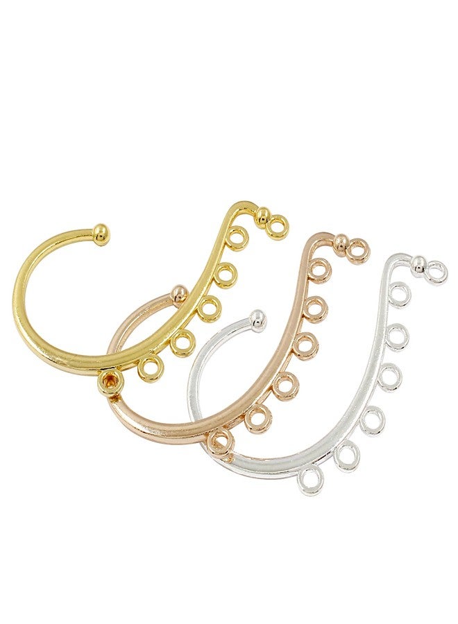 Hitefu 30PCS Ear Cuff Earrings for Women, 3 Colors 7 Holes Ear Wrap Earring Hooks, No Piercing Ear Cuff Clips for DIY Earring Making Accessories Jewelry Supplies (Silver+Gold+KC Gold) - Image 3