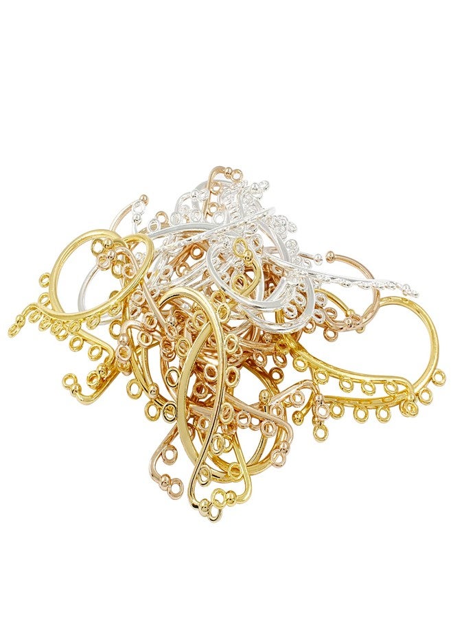 Hitefu 30PCS Ear Cuff Earrings for Women, 3 Colors 7 Holes Ear Wrap Earring Hooks, No Piercing Ear Cuff Clips for DIY Earring Making Accessories Jewelry Supplies (Silver+Gold+KC Gold) - Image 4