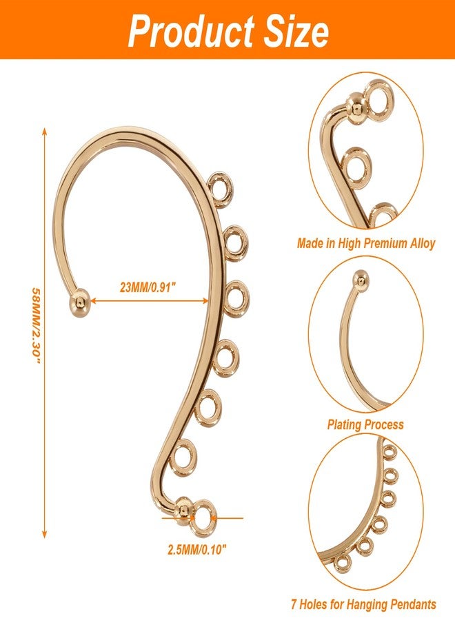 Hitefu 30PCS Ear Cuff Earrings for Women, 3 Colors 7 Holes Ear Wrap Earring Hooks, No Piercing Ear Cuff Clips for DIY Earring Making Accessories Jewelry Supplies (Silver+Gold+KC Gold) - Image 5