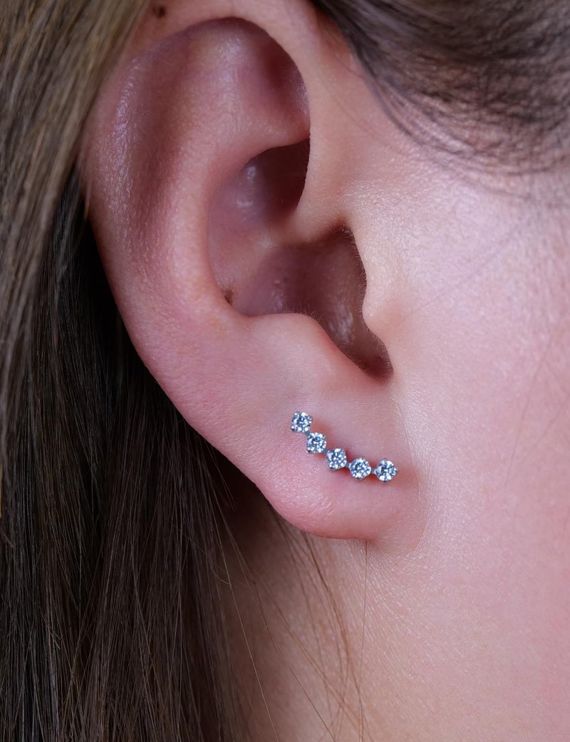 limerencia G23 Hypoallergenic 18g Flat Back Stud Earrings | F136 Implant Grade Titanium Press Fit Threadless Push Pop in Cartilage Helix Labret Lip Monroe Tragus Piercing Studs - Image 2