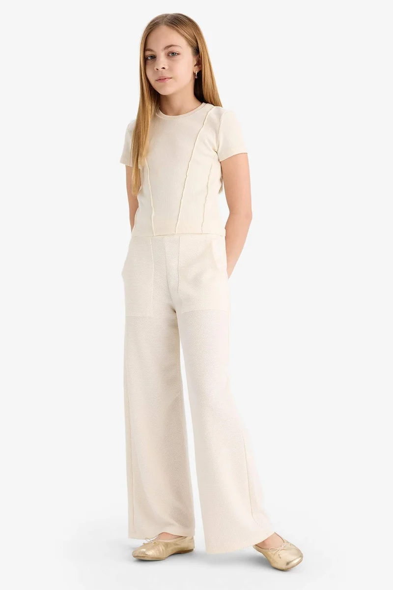 ديفاكتو Girl Wide Leg Elastic Waist Sweatpants