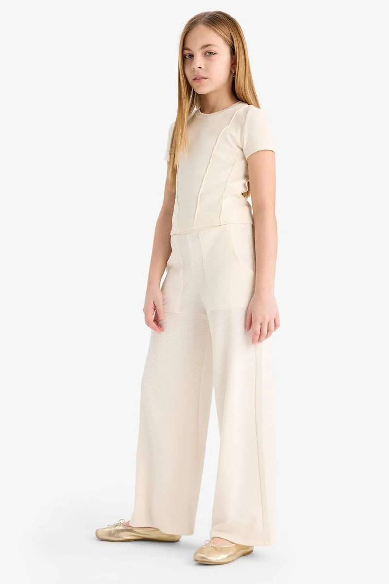 ديفاكتو Girl Wide Leg Elastic Waist Sweatpants
