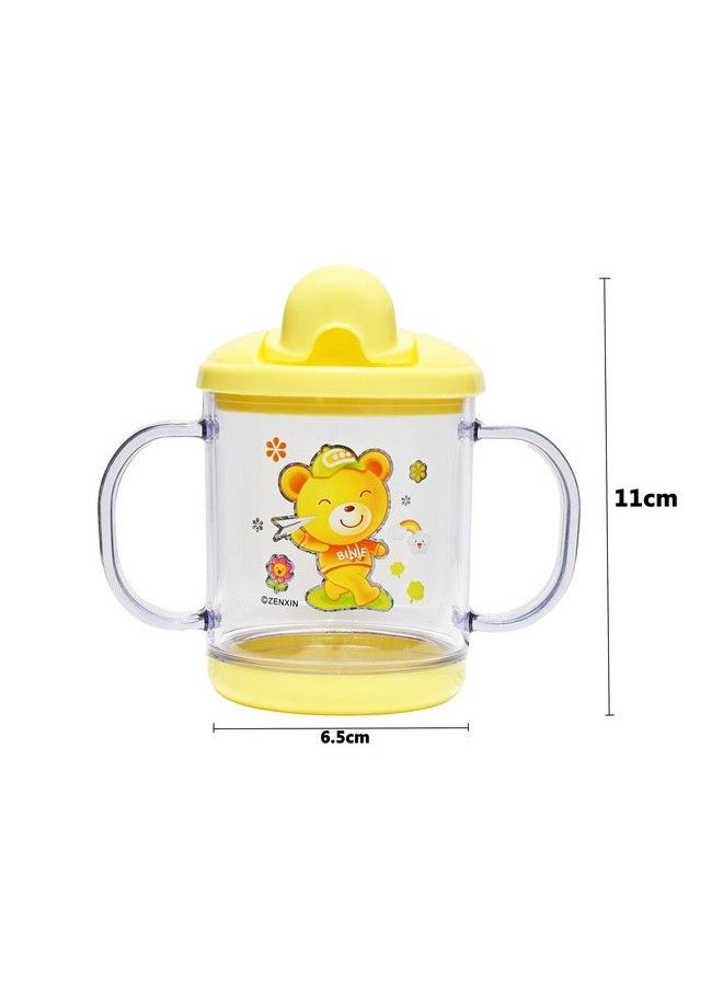 The Little Lookers Bpa Free Unbreakable Sippy Cup (Sipper Mugs For Kids Children Babies Infants) Spout Infant Pp Water Juice Training Sipper Cup With Handles 200Ml(Yellow & Pink)  - Image 4