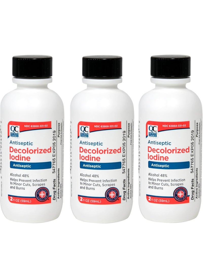 Quality Choice Quality Choice Antiseptic Decolorized Iodine 2 Fl. Oz. - 3 Pack 