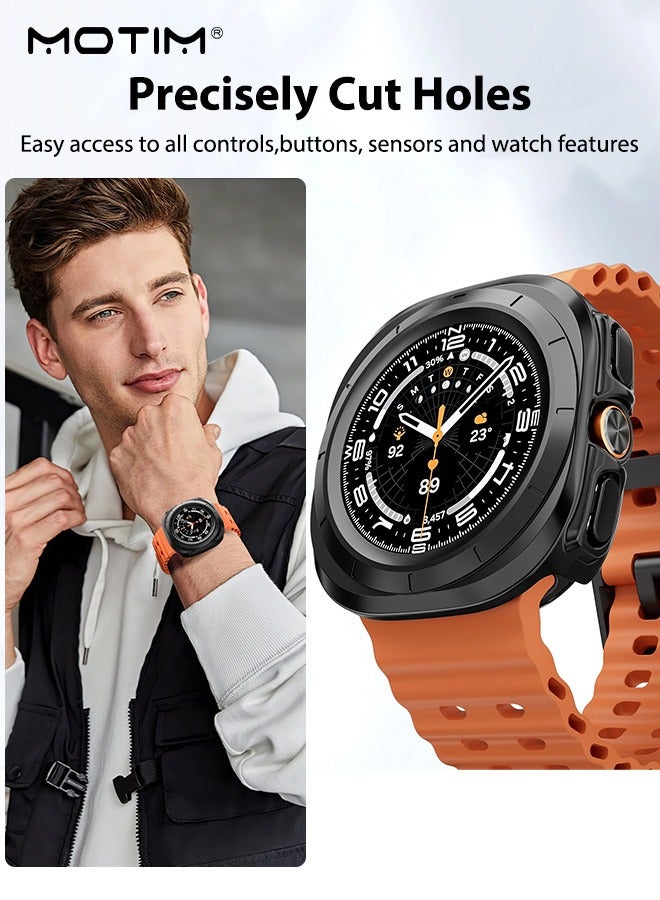Motim Samsung Galaxy Watch 7 Ultra Screen Protector Case 47mm, Hard PC Bumper Cover with Tempered Glass Screen Protector for Galaxy Watch 7 Accessories (47mm)  - Image 5
