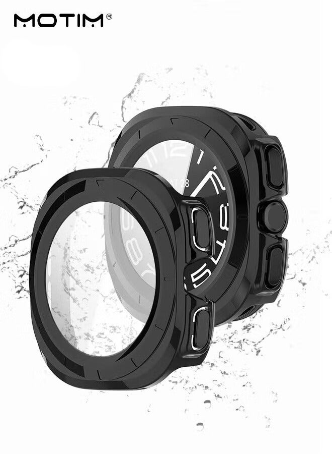 Motim Samsung Galaxy Watch 7 Ultra Screen Protector Case 47mm, Hard PC Bumper Cover with Tempered Glass Screen Protector for Galaxy Watch 7 Accessories (47mm)  - Image 1