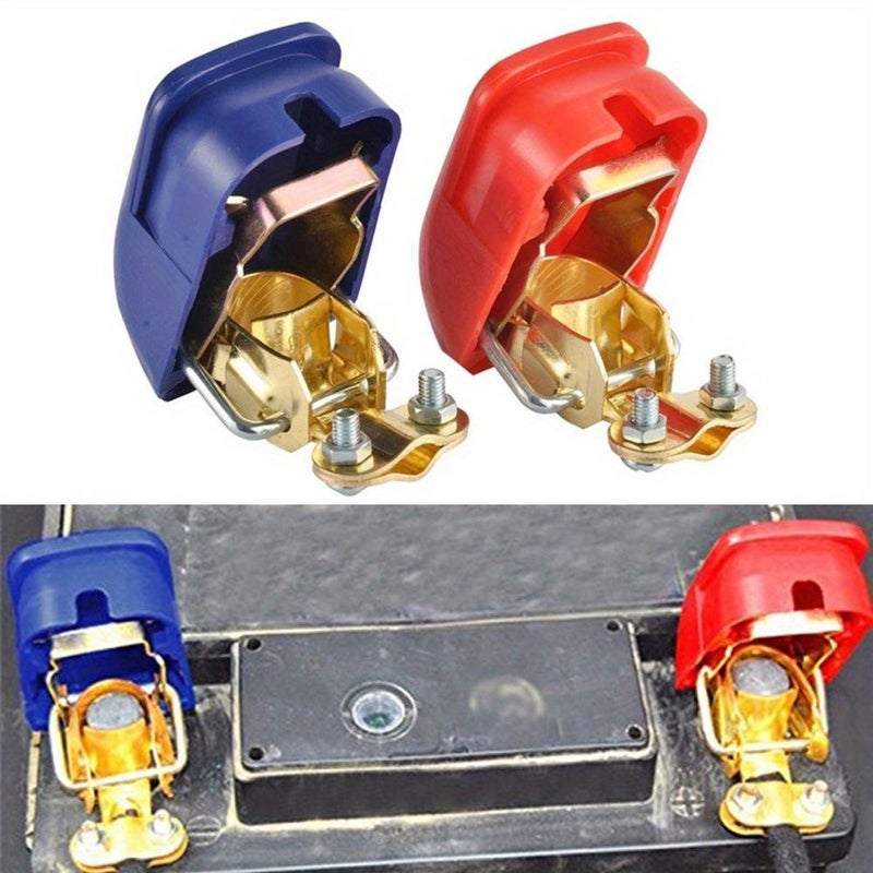 Universal 2pcs Pair 12V Quick Release Battery Terminals Clamps For Car Caravan Boat Motorcycle Blue Red Car Styling Accessories - Image 1
