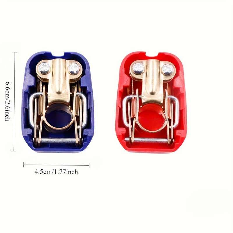Universal 2pcs Pair 12V Quick Release Battery Terminals Clamps For Car Caravan Boat Motorcycle Blue Red Car Styling Accessories - Image 2