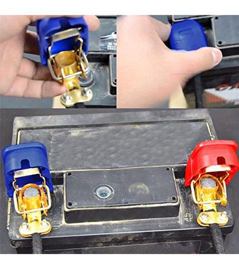 Universal 2pcs Pair 12V Quick Release Battery Terminals Clamps For Car Caravan Boat Motorcycle Blue Red Car Styling Accessories - Image 4