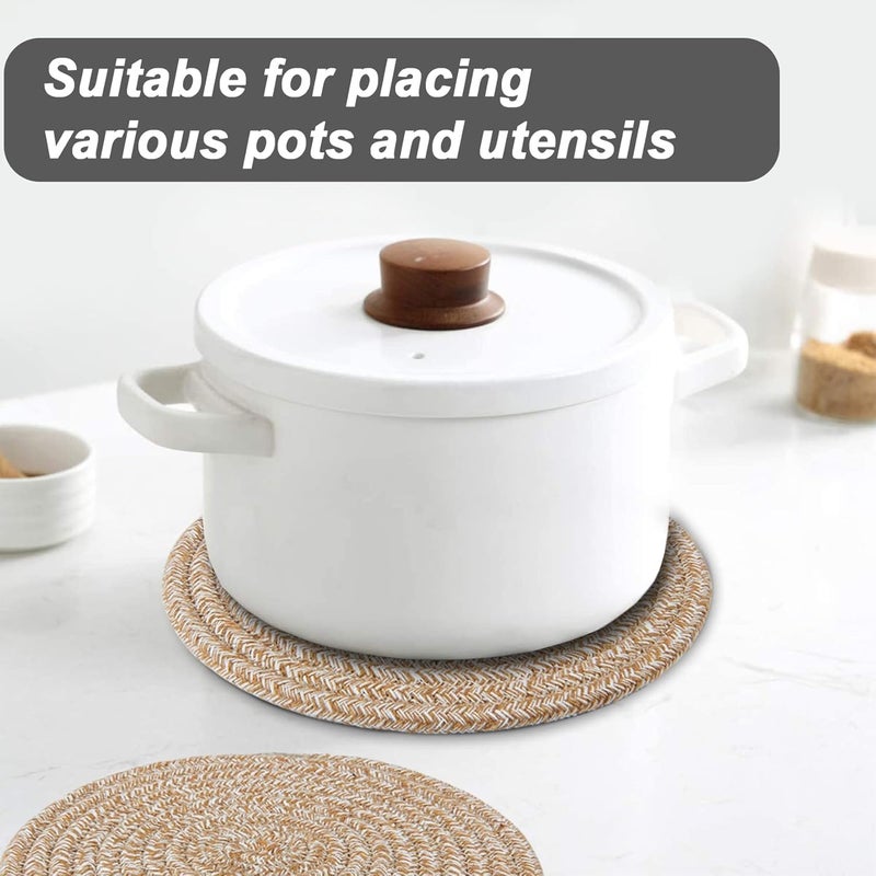 Garkup Pot Holders Trivets SetPotholders for Kitchens 100 Pure Cotton Thread Weave Trivets for Hot DishesPotBowlTeapotHot Pot Holders 24 cm 8pack - Image 3