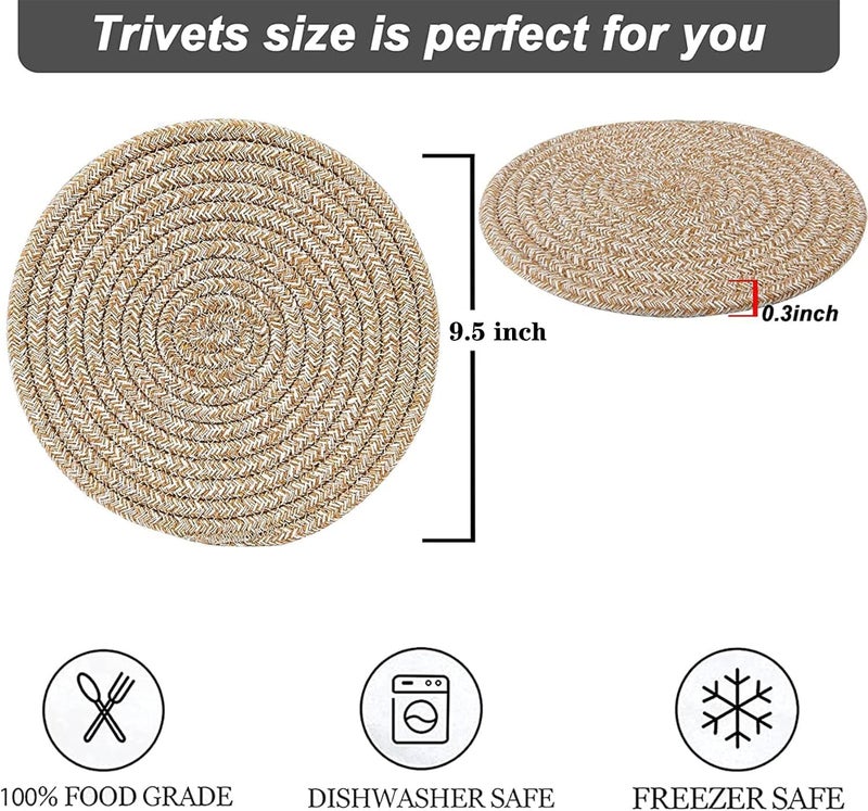Garkup Pot Holders Trivets SetPotholders for Kitchens 100 Pure Cotton Thread Weave Trivets for Hot DishesPotBowlTeapotHot Pot Holders 24 cm 8pack - Image 2