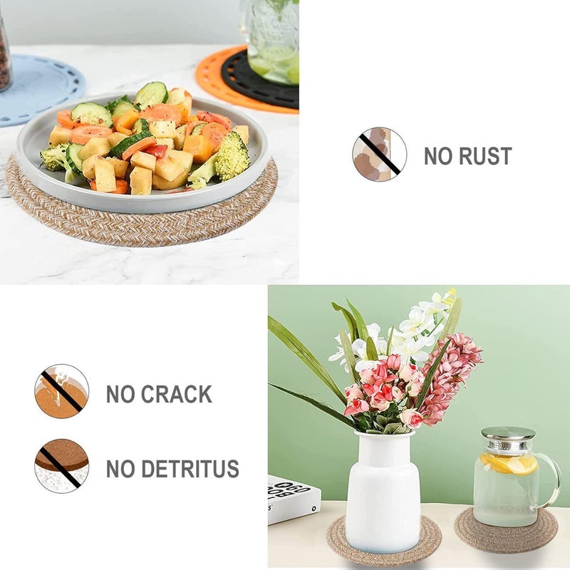 Garkup Pot Holders Trivets SetPotholders for Kitchens 100 Pure Cotton Thread Weave Trivets for Hot DishesPotBowlTeapotHot Pot Holders 24 cm 8pack - Image 5