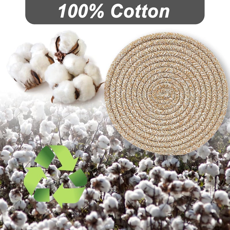 Garkup Pot Holders Trivets SetPotholders for Kitchens 100 Pure Cotton Thread Weave Trivets for Hot DishesPotBowlTeapotHot Pot Holders 24 cm 8pack - Image 4