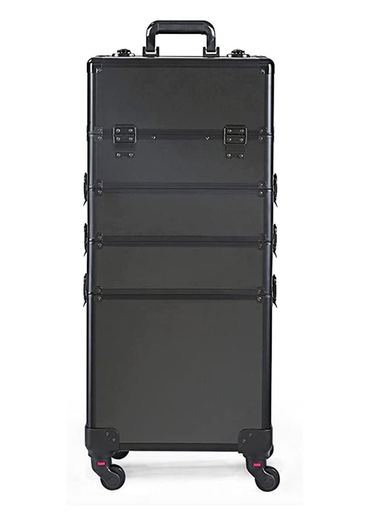 Professional cosmetic case, portable rolling trolley cosmetic case, lockable jewelry travel cosmetic storage case with 4 wheels - Image 1