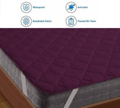 Linenovation Water Resistant Dustproof Mattress Protector King Bed Size 36 Inch X 78 Inch Purple - Image 4