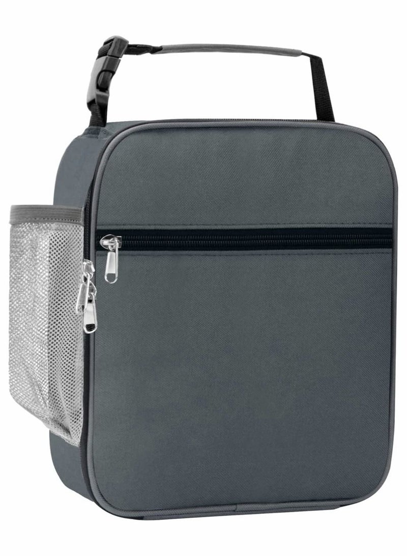 Y&D Insulated Lunch Bag for Women Men, Reusable Box Office Work School Picnic Beach, Leakproof Cooler Tote Bag, Portable Freezable with Adjustable Handbags Kids Adult (Gray)  - Image 1