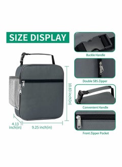 Y&D Insulated Lunch Bag for Women Men, Reusable Box Office Work School Picnic Beach, Leakproof Cooler Tote Bag, Portable Freezable with Adjustable Handbags Kids Adult (Gray)  - Image 5