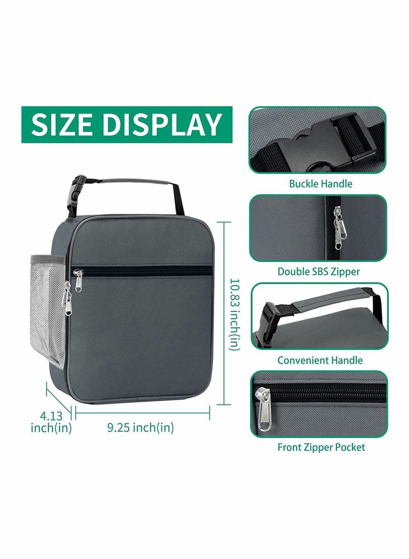 Y&D Insulated Lunch Bag for Women Men, Reusable Box Office Work School Picnic Beach, Leakproof Cooler Tote Bag, Portable Freezable with Adjustable Handbags Kids Adult (Gray)  - Image 5