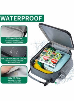 Y&D Insulated Lunch Bag for Women Men, Reusable Box Office Work School Picnic Beach, Leakproof Cooler Tote Bag, Portable Freezable with Adjustable Handbags Kids Adult (Gray)  - Image 3
