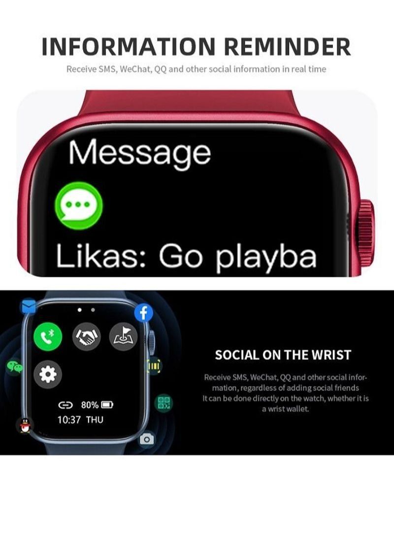 NIBEMINENT HW22 PLUS Smart Watch with IP67 Waterproof Red - Image 2