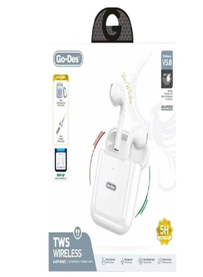 GO-DES GD-EP2022 TWS Wireless Earbuds White