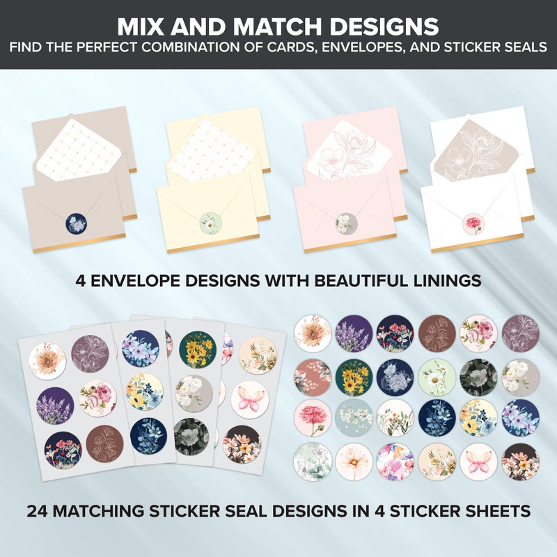 Decorably 24 Pack 6x4in Assorted Sympathy Cards with Envelopes and Stickers, 24 Unique Designs Sympathy Cards Assortment Box with Envelopes with Printed Message Inside - Bereavement, Condolences - Image 5