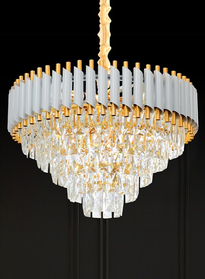 YATAI LIGHTING Modern Luxury Crystal Chandelier Living Room,Luxury Gold Dia 60cm Crystal Chandelier Light,11-Bulbs Crystal Chandelier Lamp for Dining Room, Hotel Hall Art Decor (Bulbs Included)  - Image 1
